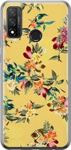Huawei P Smart 2020 hoesje siliconen - Floral days | Huawei P Smart (2020) case | geel | TPU backcover transparant