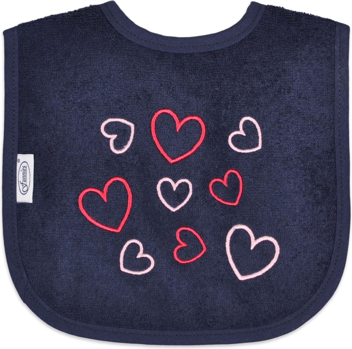 Goedkoopste Funnies Slabber Hartjes Junior 40 Cm Katoen Donkerblauw