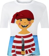 Ziegfeld T-shirt Korte Mouw Piraat Paul Jongens Katoen Wit Maat 86