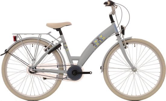 Bike Fun Lots Of Love - Kinderfiets - Vrouwen - Lichtbruin;Grijs;Wit - 24