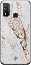 Huawei P Smart 2020 hoesje siliconen - Marmer goud | Huawei P Smart (2020) case | goudkleurig | TPU backcover transparant