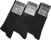 Maxx Owen - 3 Paar Sokken Voor Heren - Zwarte Herensokken Maat 39/45 - 80% Katoen