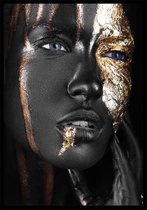 Mystery Women A0 luxery zwart goud poster