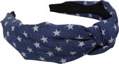 Jessidress Grote Haar Diadeem Foulard Haarband met vaste knot - Donker Blauw