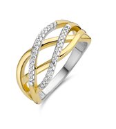 Silver Rose -R2102G-52 -Ring -925 Zilver 14 karat verguld -Cubic Zirkonia