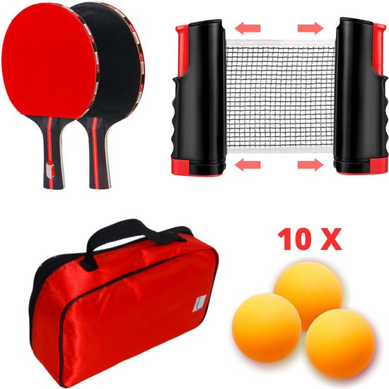 EdelSport – tafeltennisbatjes -Tafeltennis Set - pingpong set –  Tafeltennisset - Compleet | bol.com