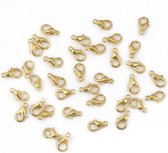 Petra's Sieradenwereld - Slotjes voor kettingen 50 stuks 12 mm goudkleurig