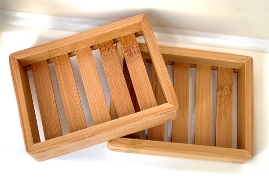 Awesocrafts Zeepbakje van hout, voor badkamer, douche, zeephouder, plank voor keuken, thuis, badkamer, accessoires, handwerk, hout, 2 stuks