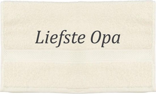 Handdoek - Liefste Opa - 100x50cm - Creme