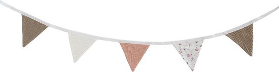 Cottonbaby stoffen vlaggenlijn katoen, roze/taupe - 5 meter | bol.com