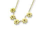 Amanto Ketting Elana - Dames - 316L Staal Goudkleurig PVD - Bloem - ∅8 mm - 50 cm