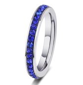 Amanto Ring Erien Blue - 316 Staal - 4mm - Maat 55-17.5mm