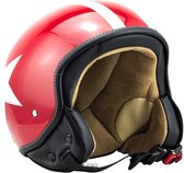 SOXON SP-302 RED Star alle ECE helmen goedgekeurd voor motor en scooter, L, hoofdomtrek 59-60cm