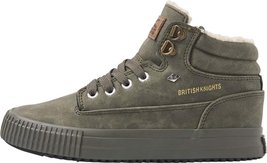 BUCK Dames sneakers hoog - Olijf groen - maat 37 | bol.com