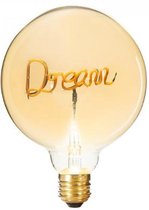 Ledlamp - Tekst Dream -  Grote Bolvormige LED - E 27 - diameter 12,5 cm