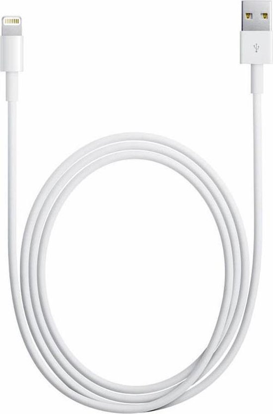 2x Iphone lader Lightning naar USB kabel - 1 Meter Lightning cable - Oplaadkabel voor Apple iPhone - Merkloos