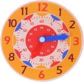 horloge d'apprentissage - apprendre à regarder l'horloge - montessori - horloge de pratique pédagogique en bois - matériel scolaire - jaune
