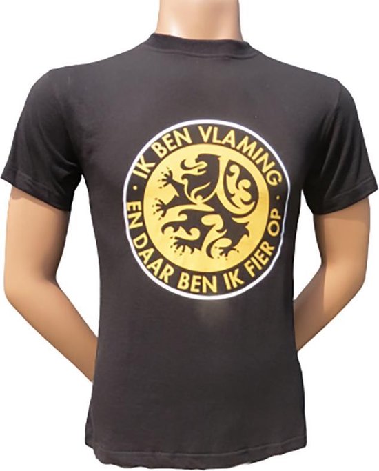 T-shirt Zwart Flanders T-shirt homme taille 2XL