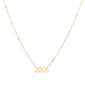 Nana dames ketting met jaar goudkleurig hanger-2005