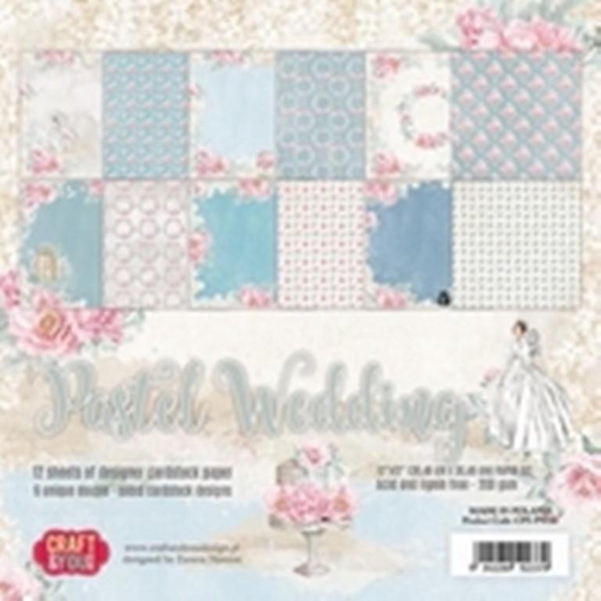Craft & You | Paperstack 12 x 12 inch - Pastel Wedding