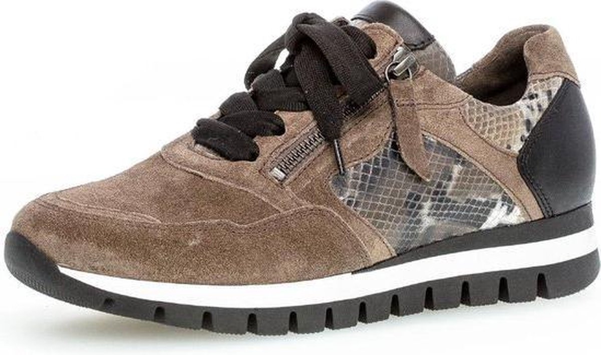 Gabor 56.438.30 Dames Sneakers - Zwart/ Bruin - Maat 37.5 | bol.com