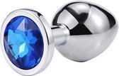 ToySecrets - Aluminium buttplug met diepblauwe diamant - Medium