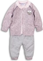 Dirkje - 3 pce Babysuit Pink + Grey melee - Maat 50