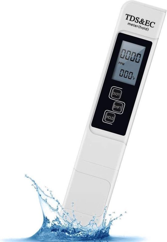 bol.com | TDS meter Pro - Meet de Zuiverheid van Water- PPM Meten -  Kwaliteit Water Nauwkeurig...