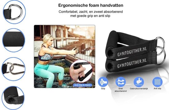 Fitness Workout Weerstandsbanden Set Elastiek - Sportmaterialen.com