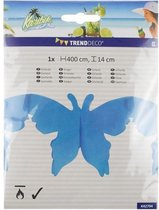 papieren slinger - vlinder - effen blauw - 4 meter