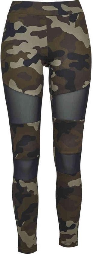 Legging Urban Classics -L- Camo Tech Mesh Marron / Vert