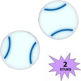Fako Bijoux® - Tennisdemper - Tennisbal - Wit - 2 Stuks