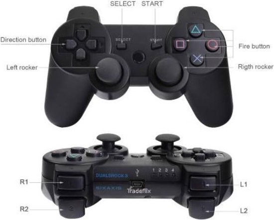 Playstation 3 Bluetooth Controller | PS3 Controller | Wireless Controller voor PS3 | Double Shock 6-assige Bluetooth Gamepad - Tradeflix