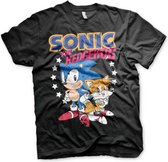 Sonic The Hedgehog Heren Tshirt -M- Sonic & Tails Zwart