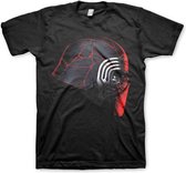 Star Wars Heren Tshirt -S- Kylo Red Helmet Zwart