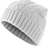 MSTRDS - Beanie Cable Flap white one size Beanie Muts - Wit