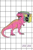 2020: Weekly Monthly Planner - 90's Retro Dinosaur - 6x9 in - 2020 Organizer with Bonus Dotted Grid Pages + Inspirational Qu