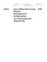 Lime Manufacturing Plants -Background Information for Promulgated Standards