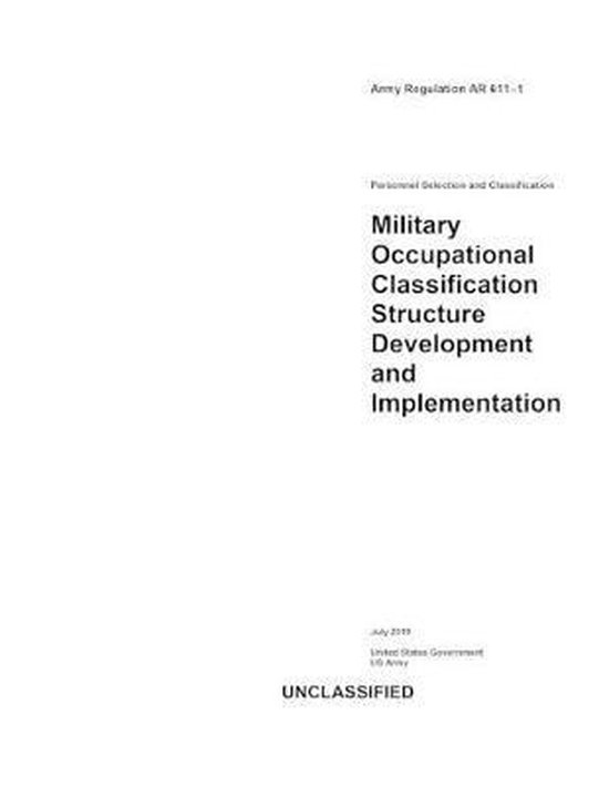 Army Regulation AR 6111 Military Occupational Classification Structure