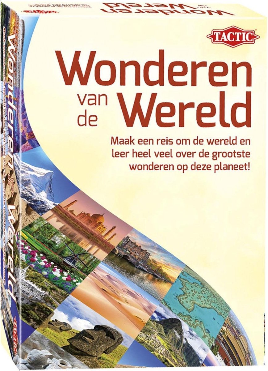 Tactic Wonderen van de Wereld – Educatief spel – Leer de wereldwonderen – 195 Kaarten – 6 Speelborden met werelddelen — afbeelding 3