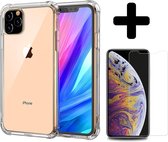 Hoes voor iPhone 11 Pro Max Hoesje Shock Cover En Screenprotector Tempered Glass