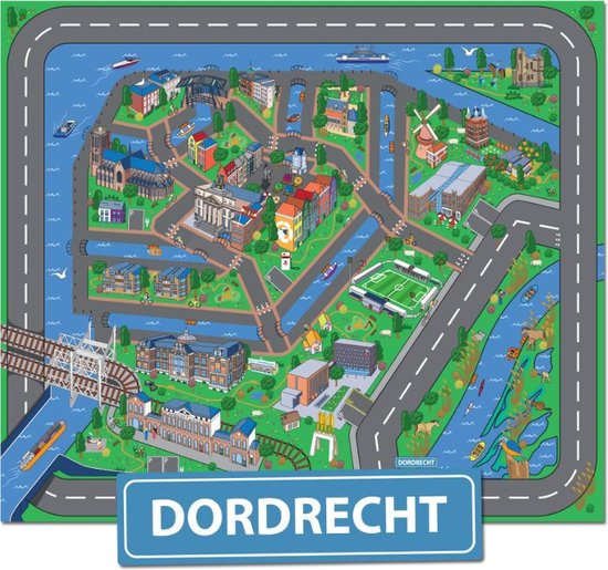 Speelkleed Dordrecht City-Play - Autokleed - Verkeerskleed - Speelmat Dordrecht - City-Play