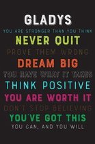 Gladys You Are Stronger Than You Think Never Quit Prove Them Wrong Dream Big You Have What It Takes Think Positive You Are Worth It Dont Stop Believin