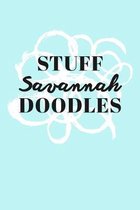 Stuff Savannah Doodles: Personalized Teal Doodle Sketchbook (6 x 9 inch) with 110 blank dot grid pages inside.