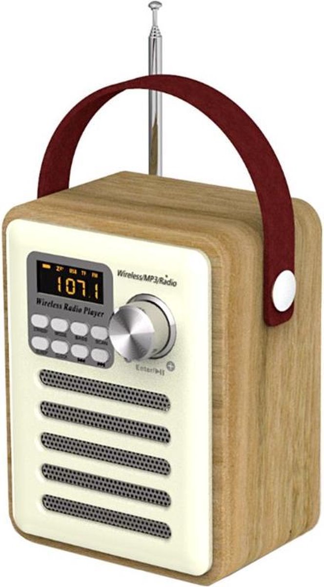 DAB+ Vintage Draagbare digitale radio met Bluetooth AUX USB TF SD card FM