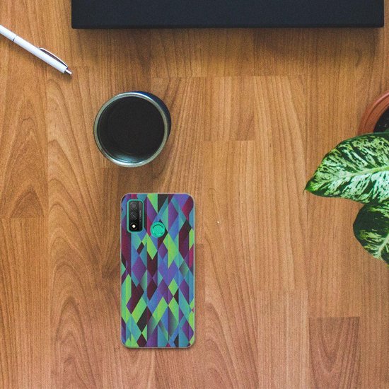 Coque Téléphone pour Huawei P Smart 2020 Souple Housse Résumé Vert Bleu