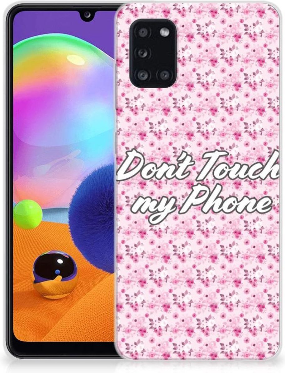 Samsung Galaxy A31 Silicone-hoesje Flowers Pink DTMP