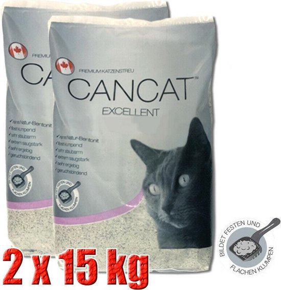 Kattenbakvulling perfecte klontvorming Cancat Excellent babypoeder 2x15kg