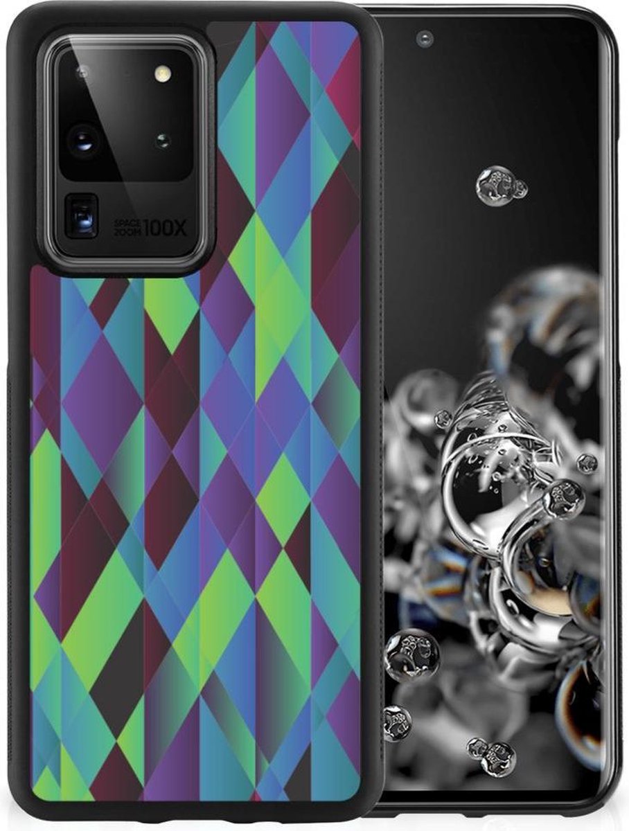 Samsung Galaxy S20 Ultra Grip Case Abstract Green Blue
