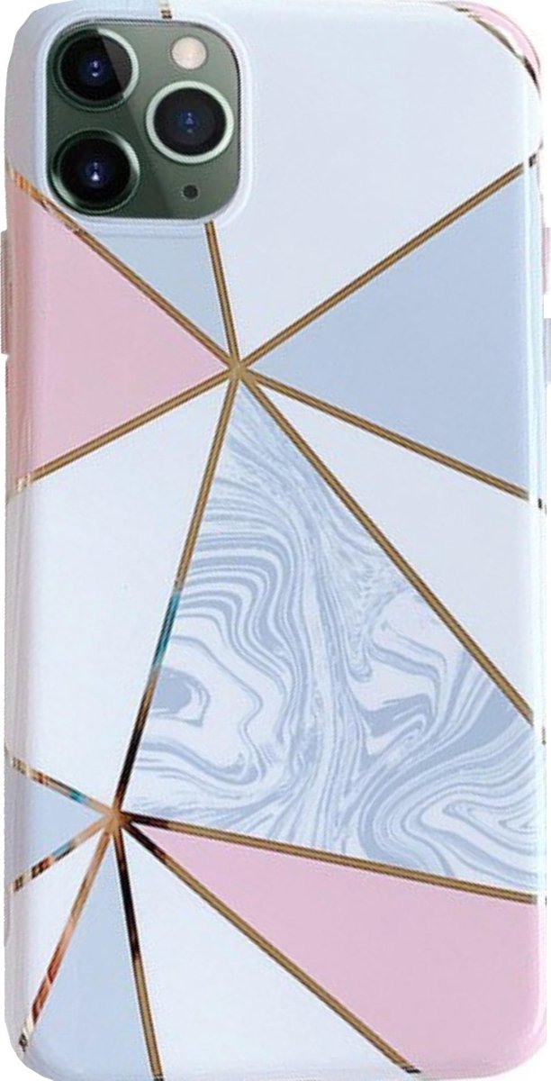 Geschikt voor Apple iPhone 11 Pro - Roze / Wit - Marmer - Soft TPU